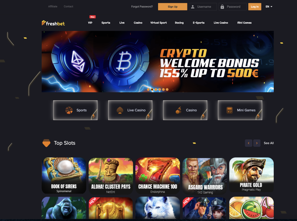 Image of Freshbet Casino Website