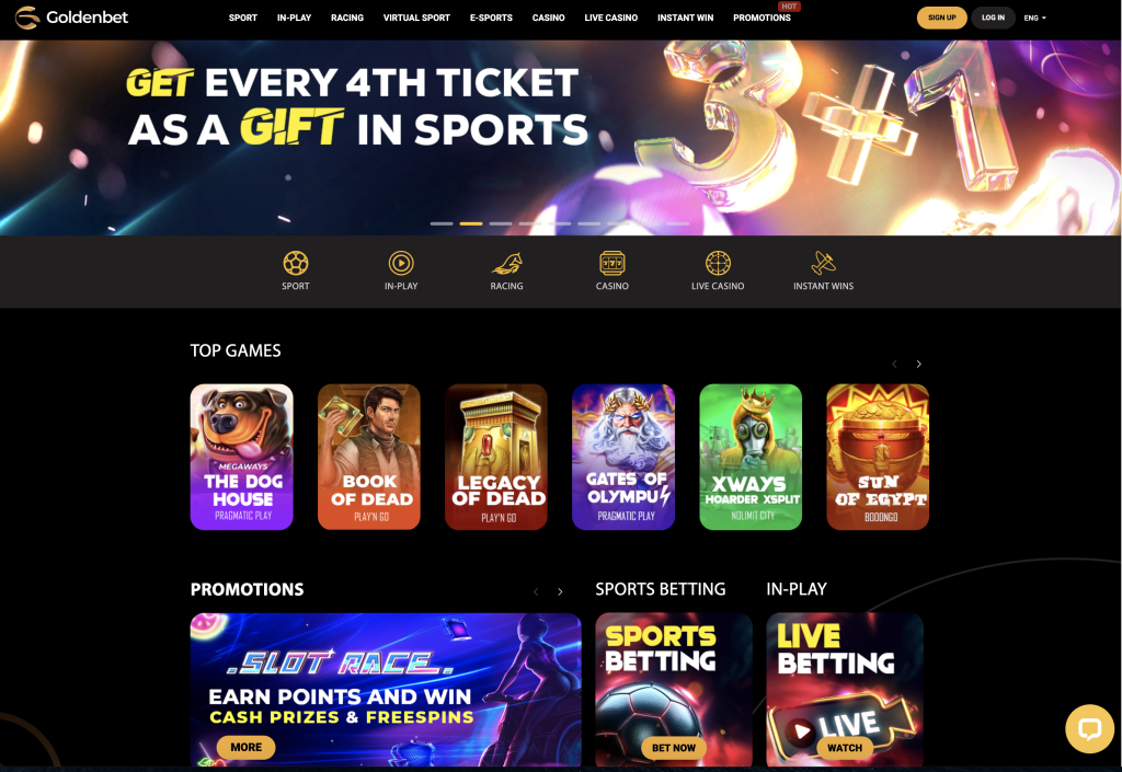 Image of Goldenbet website