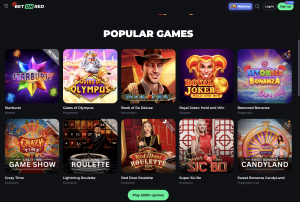 image of bet on red casino website